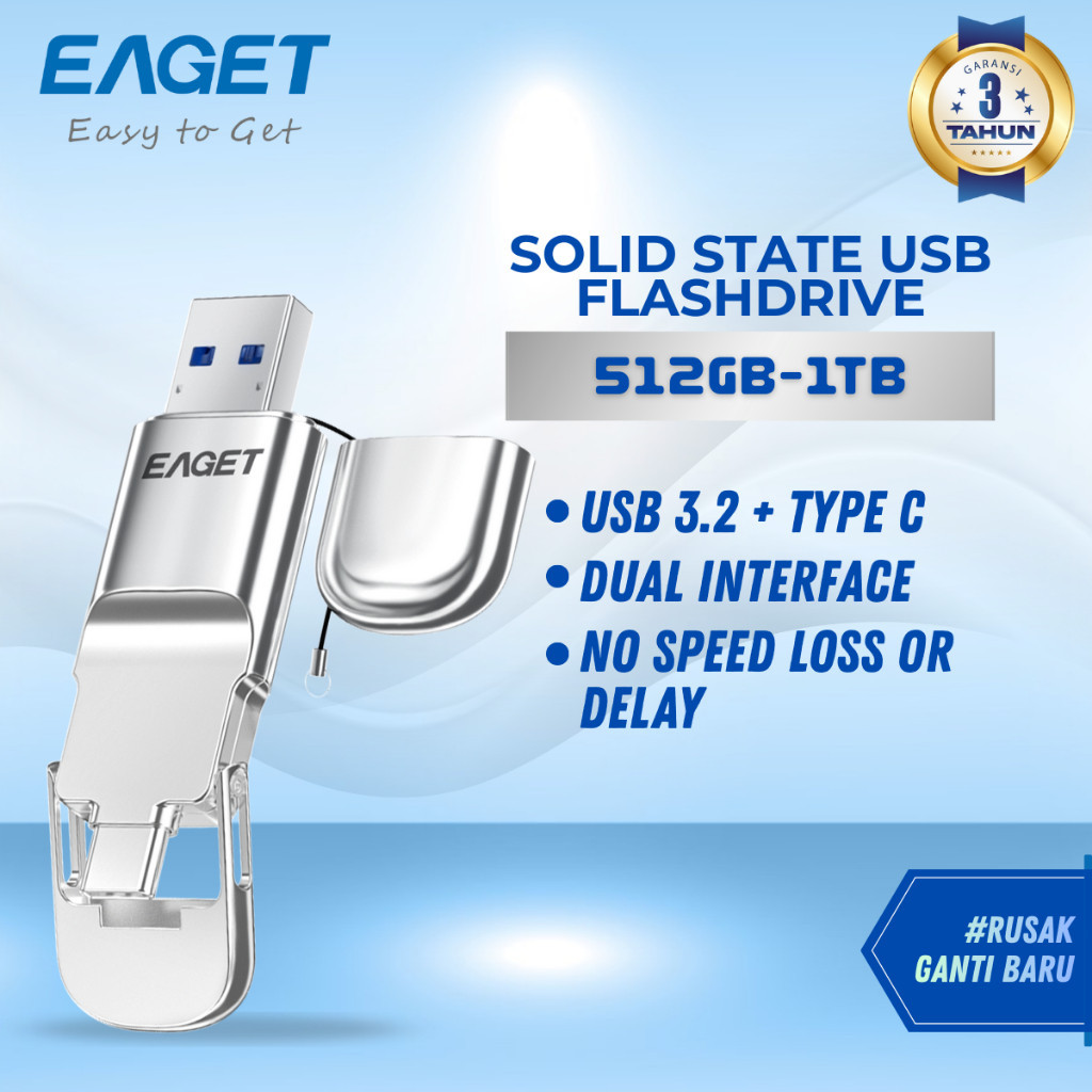 Jual EAGET SU10 USSD USB 3.2 + Type C 256GB | 512GB | Garansi Resmi ...
