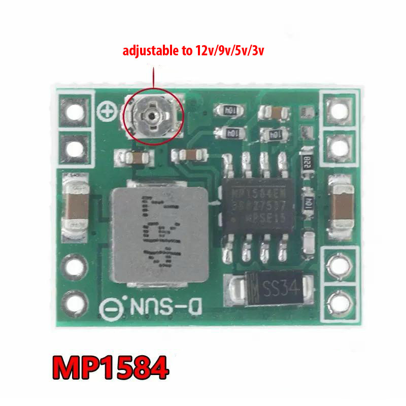 Jual MP1584 EN STEP DOWN DC 3A 7V-28V TO ADJUSTABLE 12V/9V/5V/3V MODULE ...