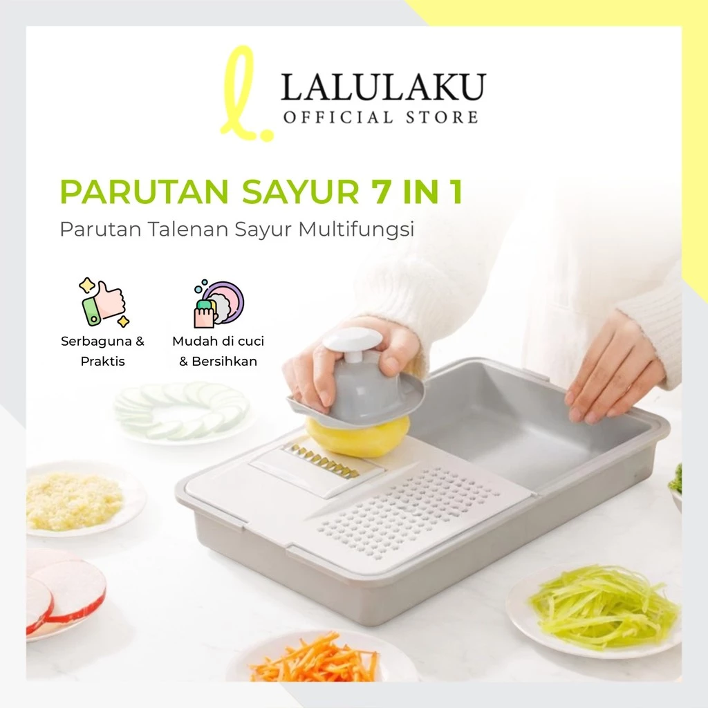 Parutan Sayur Buah 7in1 Anti Slip Dan Portabel