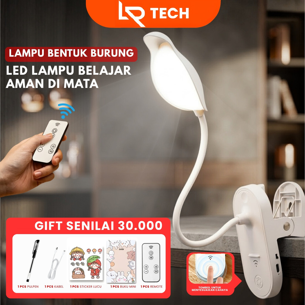 Jual LRTECH Lampu Klip Burung LED Remote 3 Warna RG0 Anti Silau ...