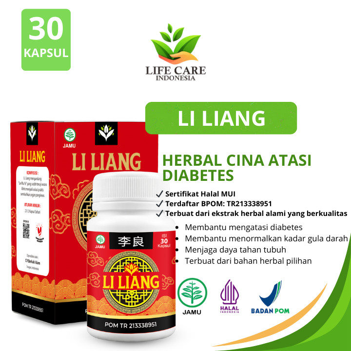 LI LIANG® 30 Kapsul - Herbal Cina Atasi Diabetes & Menurunkan Gula Darah Tinggi | Life Care ID
