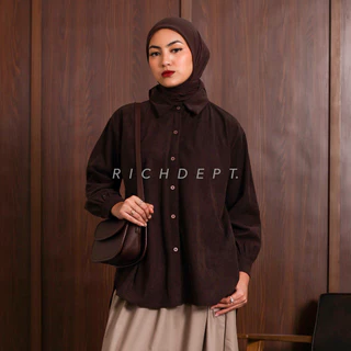 RICHDEPT Zidney Shirt - Baju Atasan Wanita Corduroy Kemeja Lengan Panjang Outfit Casual 2025