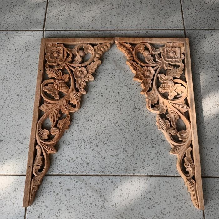 Jual ornamen ukir loster ukiran kayu roster ukir tempel dekorasi rumah ...