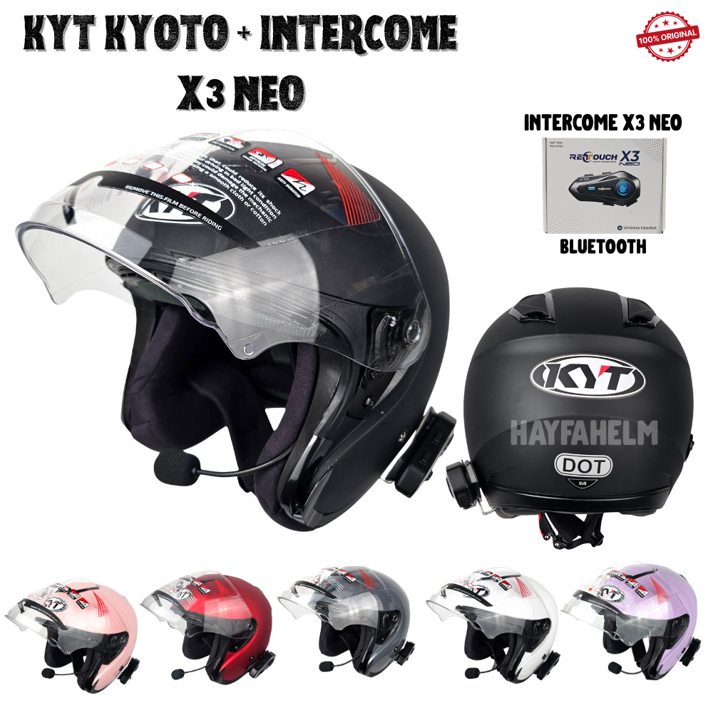 Jual HELM KYT KYOTO PLUS INTERCOM RETOUCH X3 NEO | ALVARIAN WARNA BLACK ...