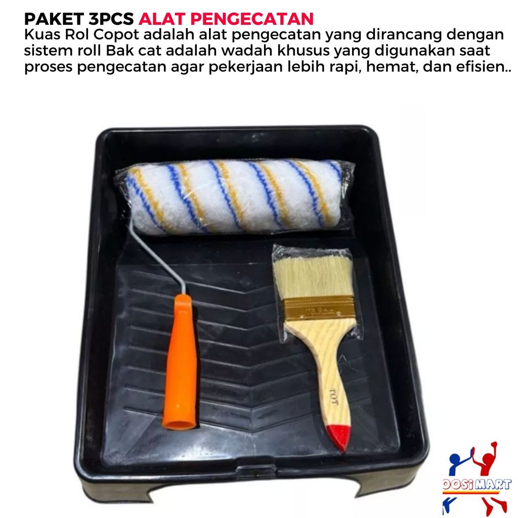 Jual Paket Mengecat Bak Cat Kuas Cat Kuas Roll Cat Bulu Roll Cat ...