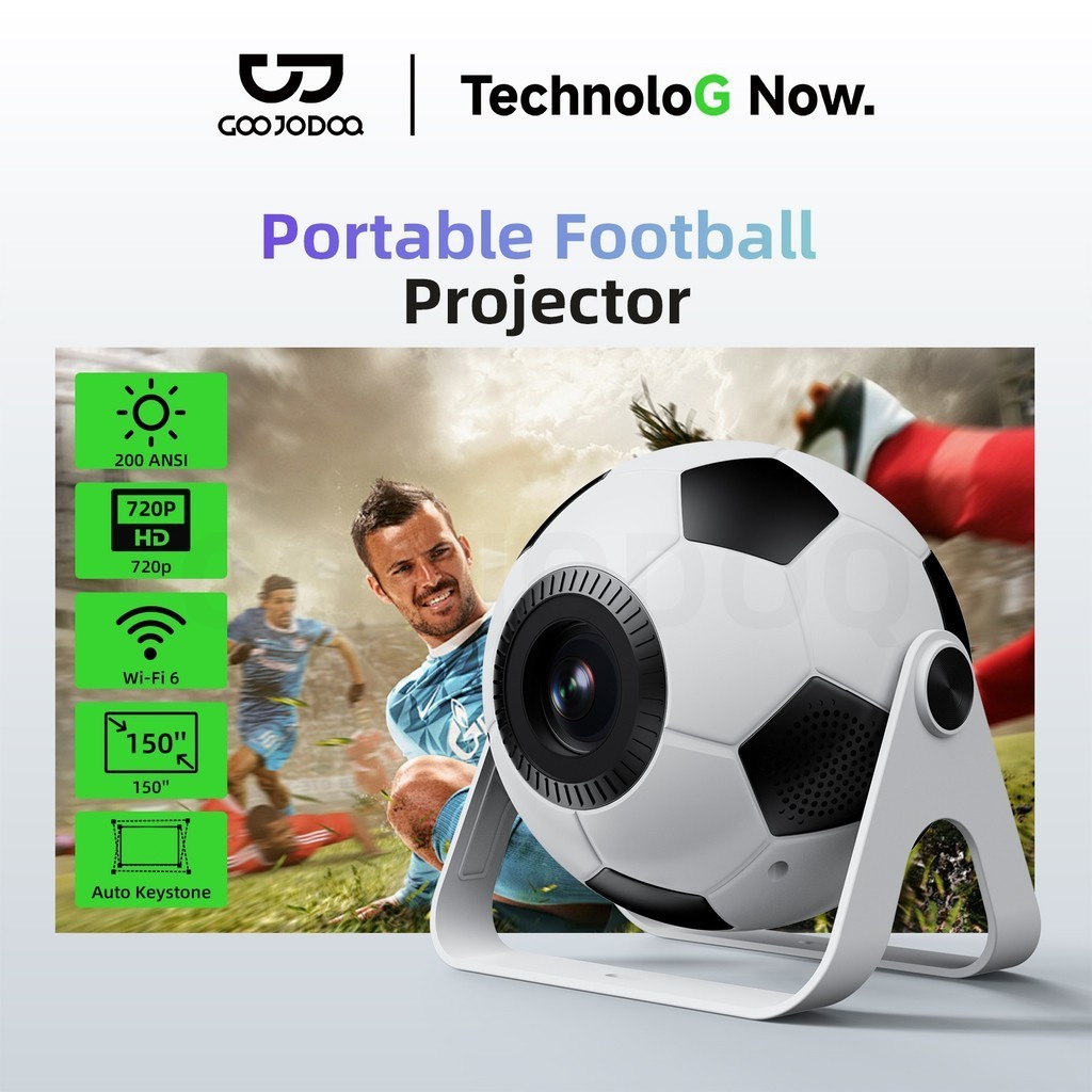 Jual GOOJODOQ Mini Sepak Bola Proyektor 720P Android 11.0 with ...
