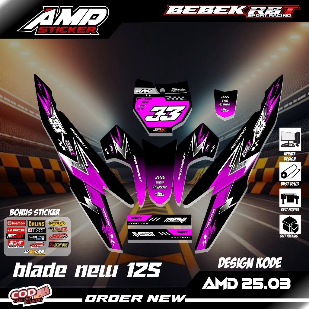 Jual Sticker STRIPING RBT BLADE NEW 125 BEBEK MODIF SUPERMOTO Desain ...