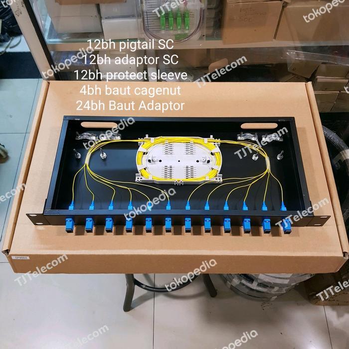 Jual OTB rack fiber optik 12 core / ODF rack 12 core SC upc ( hitam ...