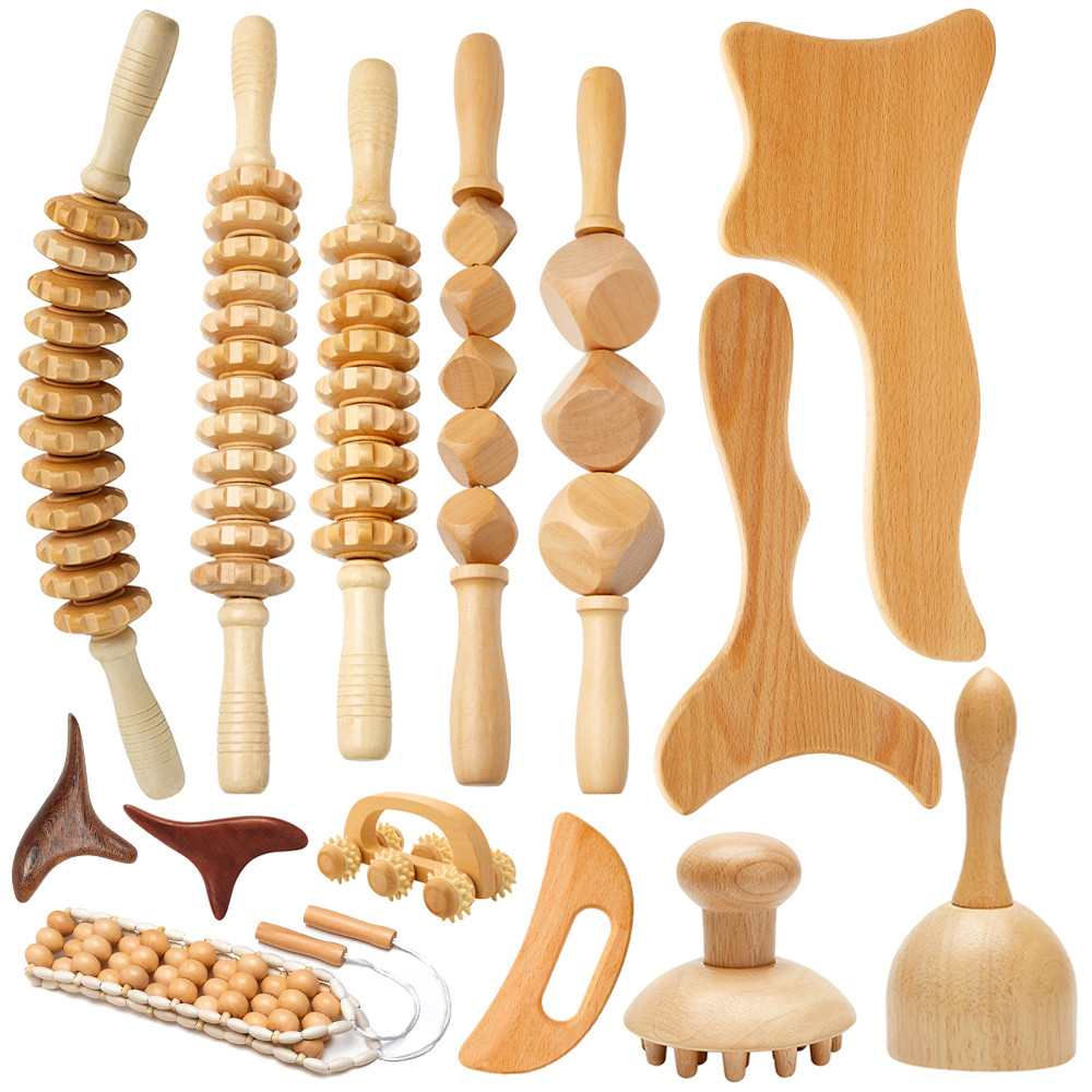 Jual Wooden Massage Tools Wood Lymphatic Drainage Massager Anti ...