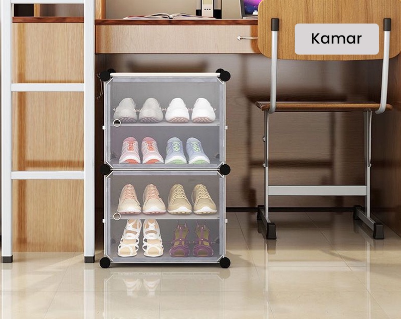 Jual Halu Rak Sepatu Susun Anti Debu 8 Layer Tebal Shoe Rack Portable ...