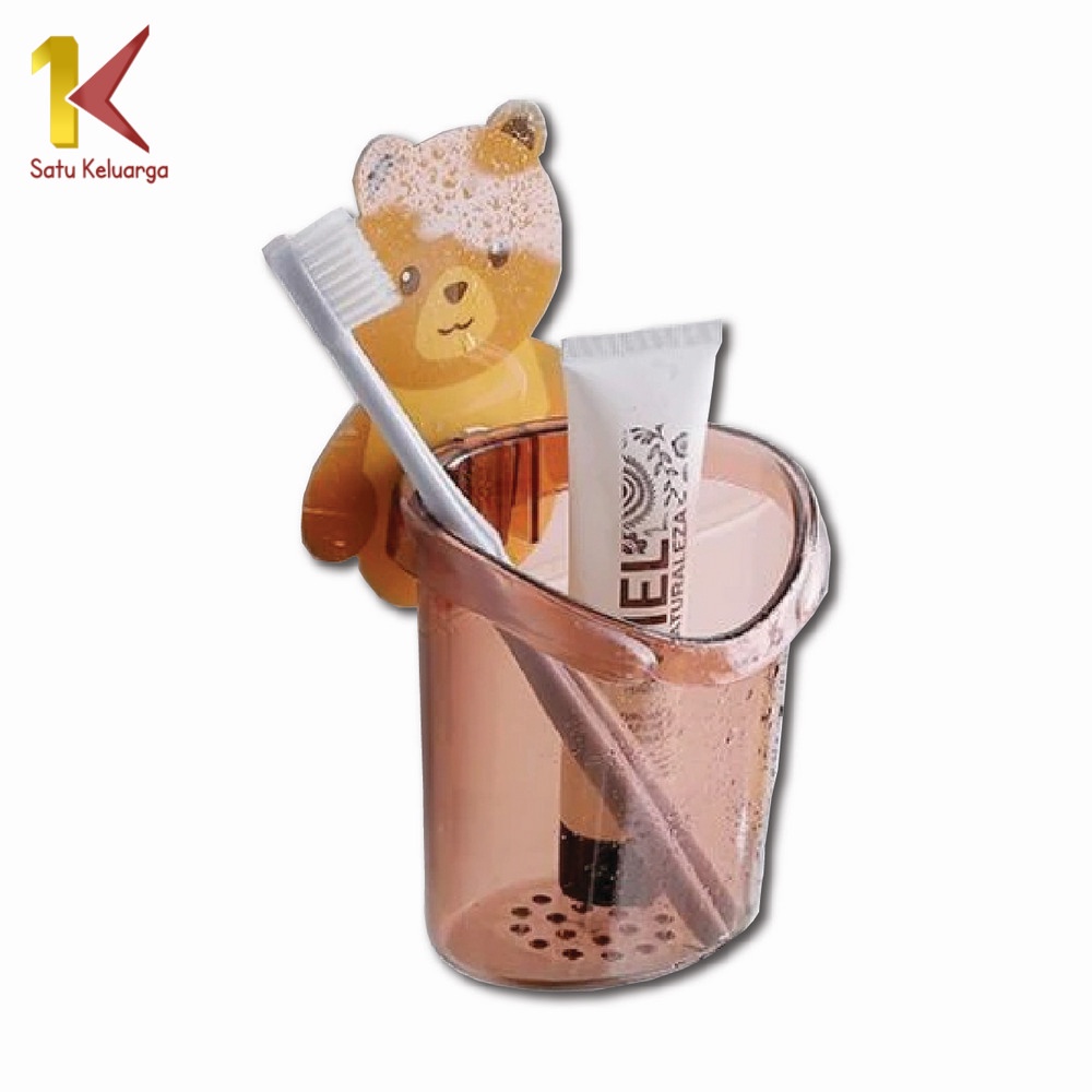Jual Satu Keluarga Rak Tempel Tempat Sikat Gigi Bear C452 Toothpaste ...