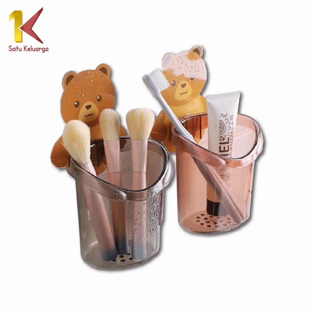 Jual Satu Keluarga Rak Tempel Tempat Sikat Gigi Bear C452 Toothpaste ...