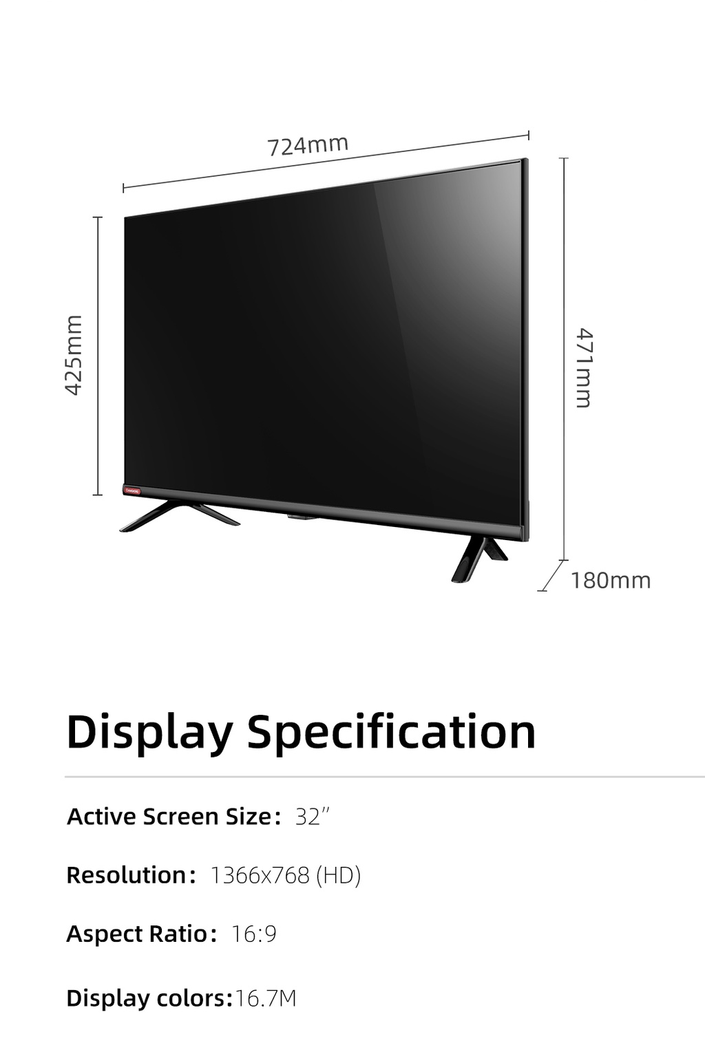 CHANGHONG LCD32G7NA9 TV 32 pollici HDR nuovo decoder DVBT2/S2/C