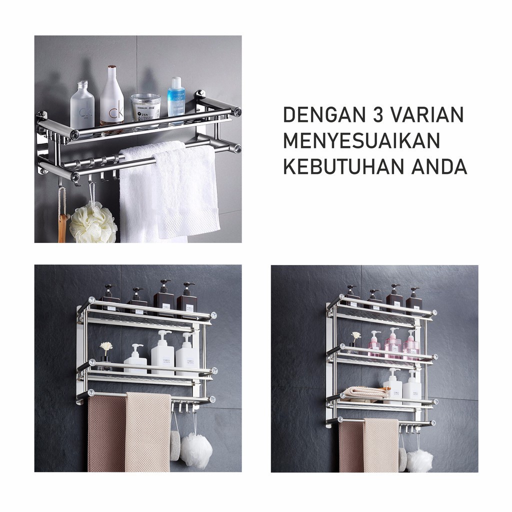 Jual Olla Hom - Rak Kamar Mandi Rak Handuk Rak Dinding Stainless Steel ...