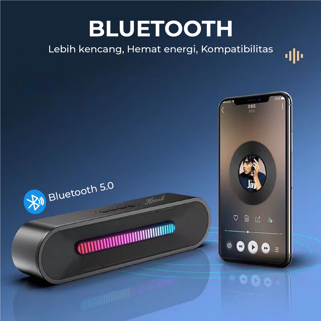 Jual KISONLI Speaker Bluetooth LED916 RGB Colorful Light 5.0 HIFI ...