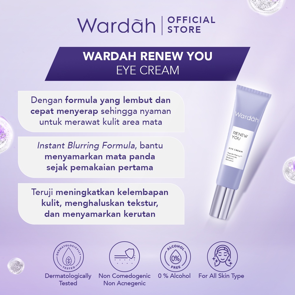 Wardah Renew You Anti Aging Eye Cream 10 ml - Krim Mata Anti Aging dengan Apple PhytoCell Extrac