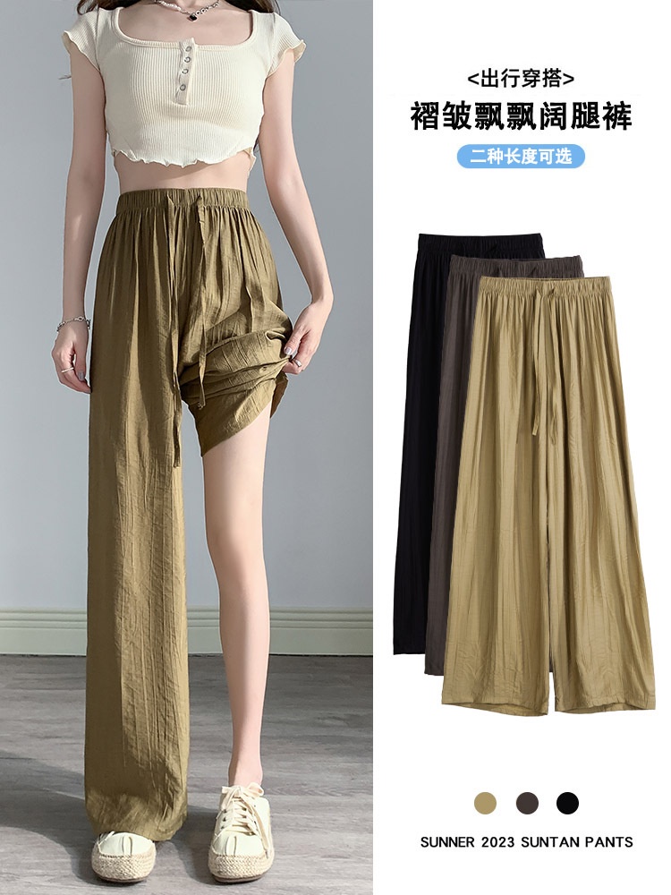 Summer Outdoor Ice Silk Pleated Drape Hiking Pants