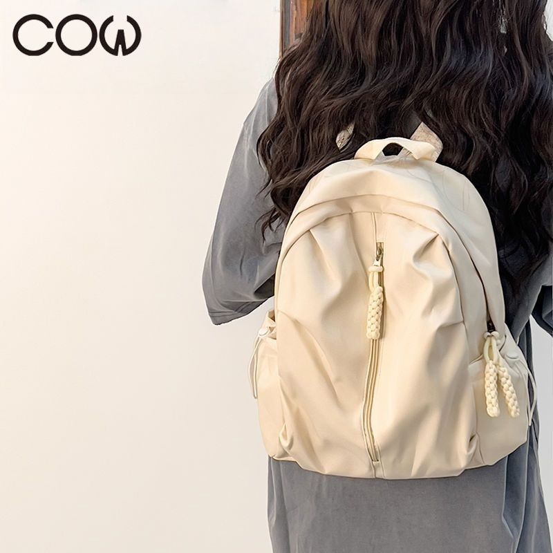 Pbong  New Student Schoolbag for Girl solid color simple and lightweight travel backpack trendy Korean style daily backpack main image 0