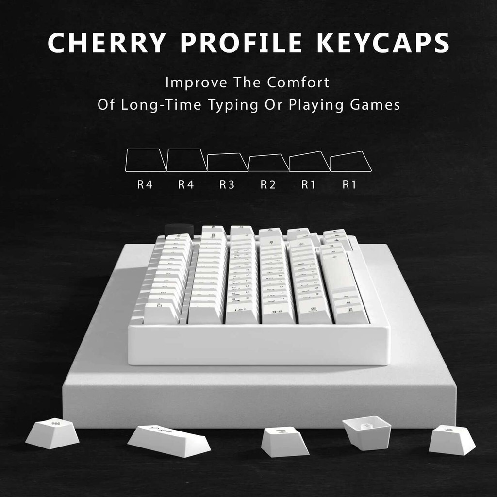 Jual KBDiy 139 Keys/Set PBT Korea G Minimal Keycap Putih Kustom ISO ...