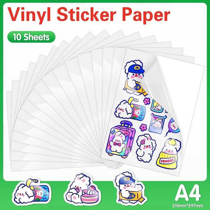 Jual Lembar 10 Stiker Vinyl Putih Mengkilap A4 yang Dapat Dicetak ...
