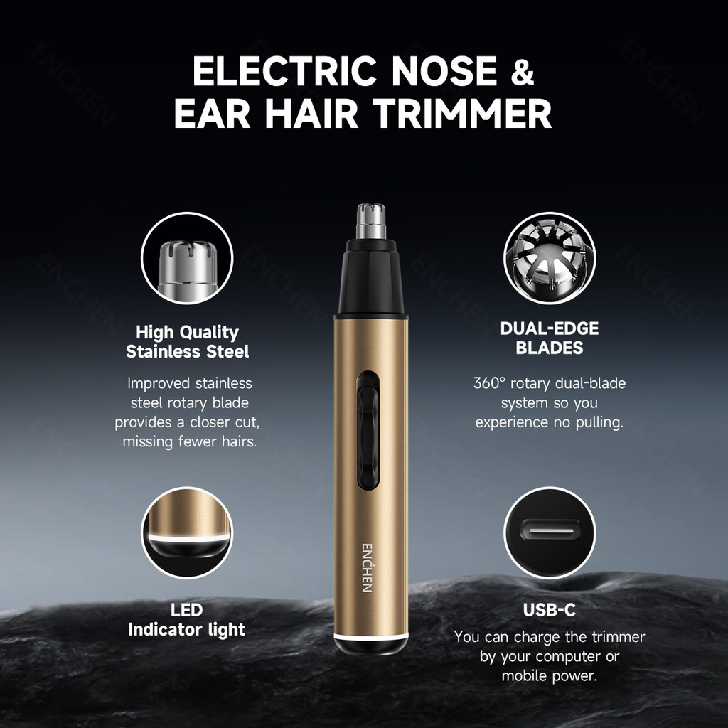 Jual ENCHEN EN001 Electric Nose Hair Trimmer Rechargeable Type-C ...