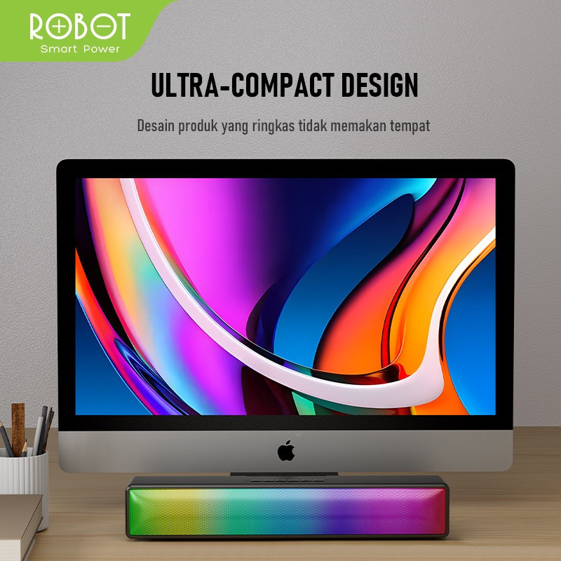 Jual ROBOT Soundbar Bluetooth Wireless 10 Watt Ultra Bass RGB Speaker ...