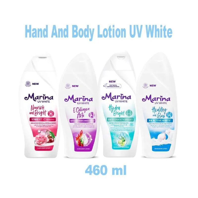 Jual Marina Hand Body Lotion UV White 350ml Pump Nourish and Bright