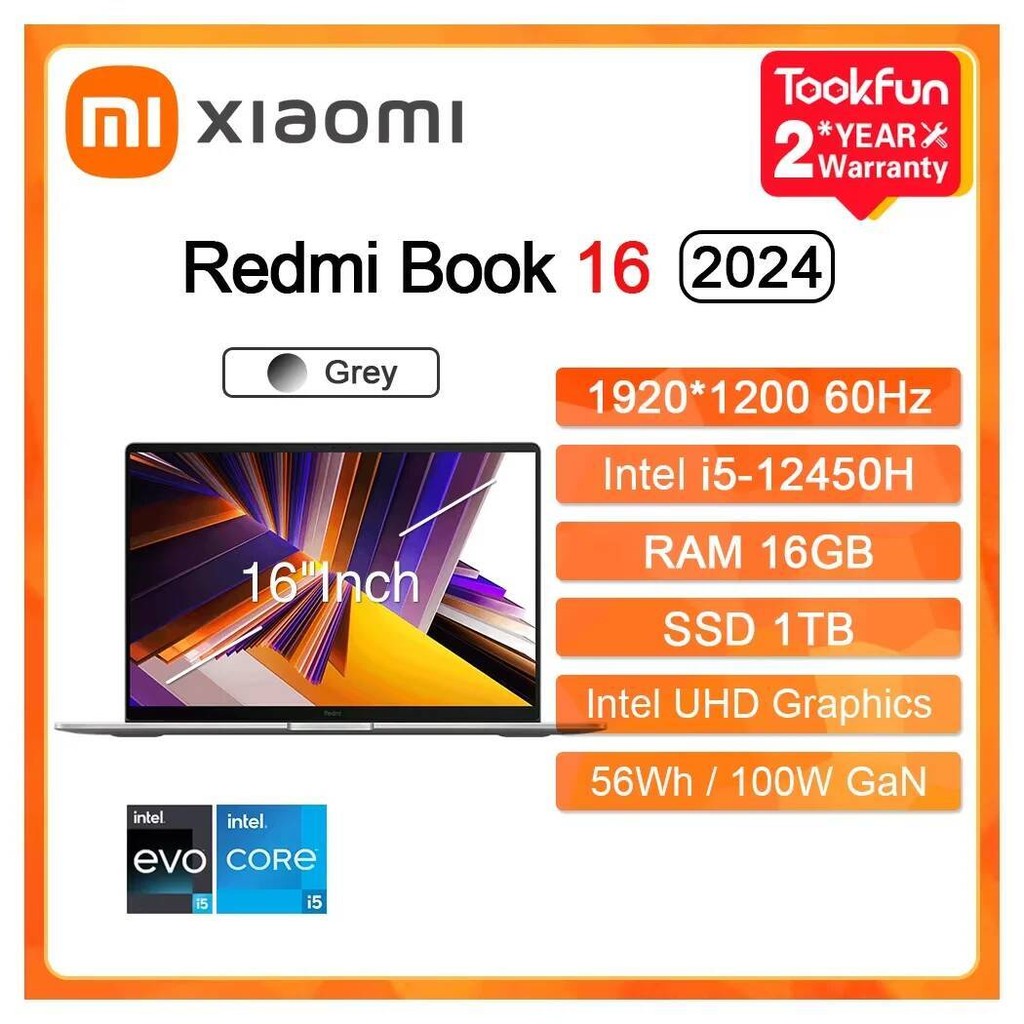 Jual XIAOMI Redmi Book 16 2024 Laptop Intel i5 13500H RAM 16GB SSD
