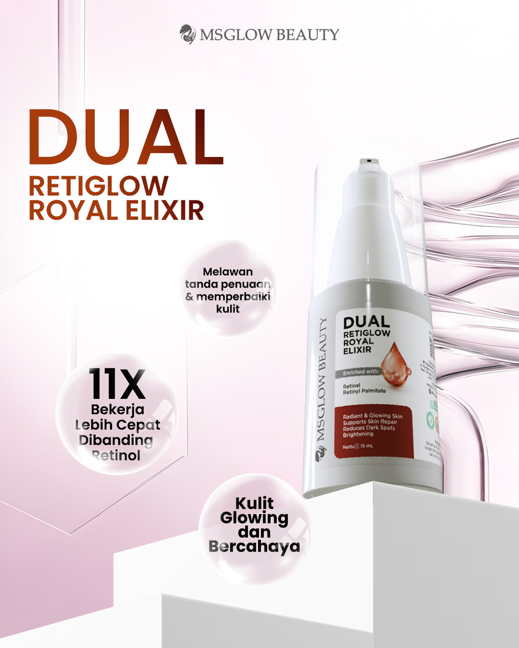 Jual MS GLOW Dual Retiglow Royal Elixir Penghilang Bekas Noda Hitam ...