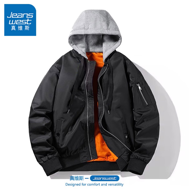 JACKET BOMBER Jeanswest American Air MA1 Pilot Jacket School Uniform Style  Military Men's Jacket Spring and Autumn Baseb