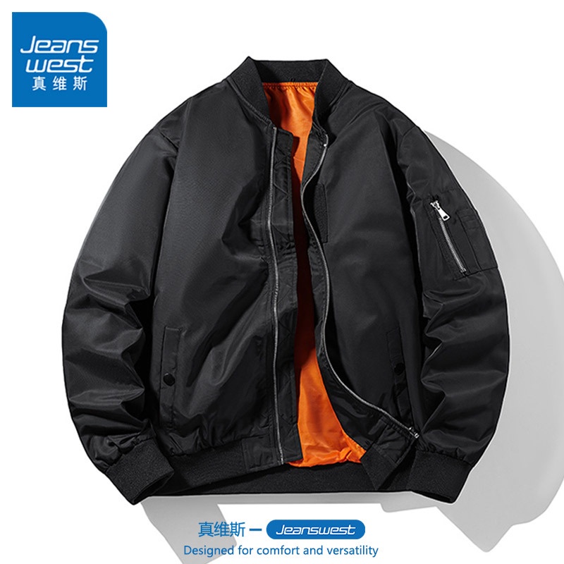 JACKET BOMBER Jeanswest American Air MA1 Pilot Jacket School Uniform Style  Military Men's Jacket Spring and Autumn Baseb