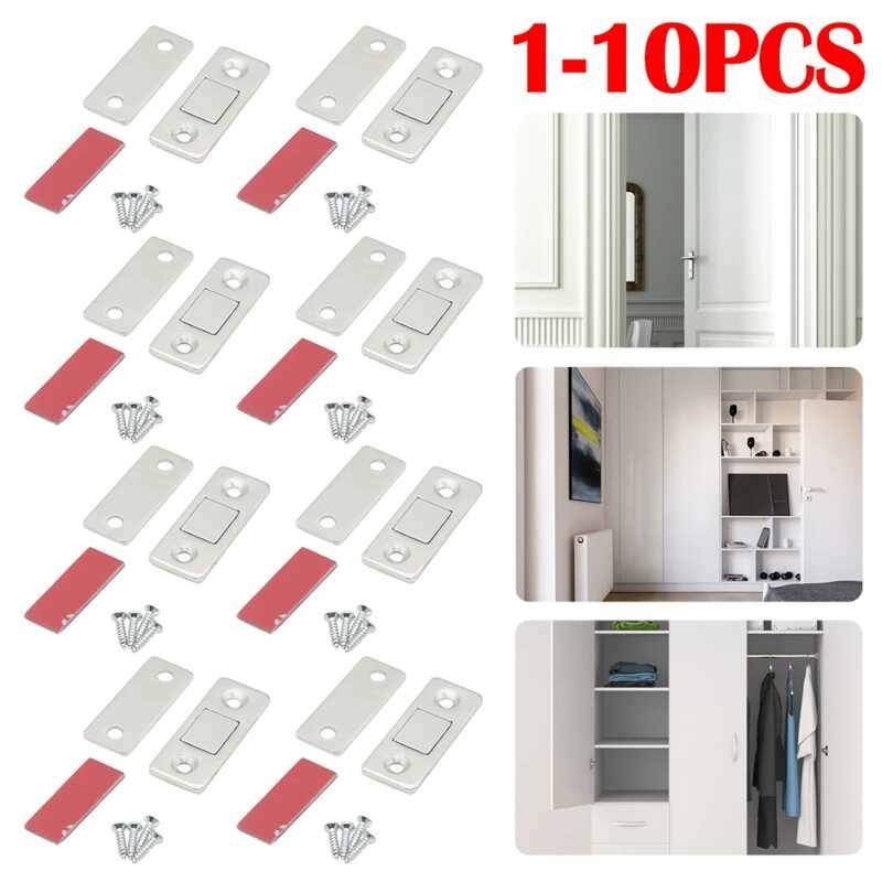 Jual 1-10 Set Magnetic Cabinet Catches Stops Magnet Invisible Soft ...