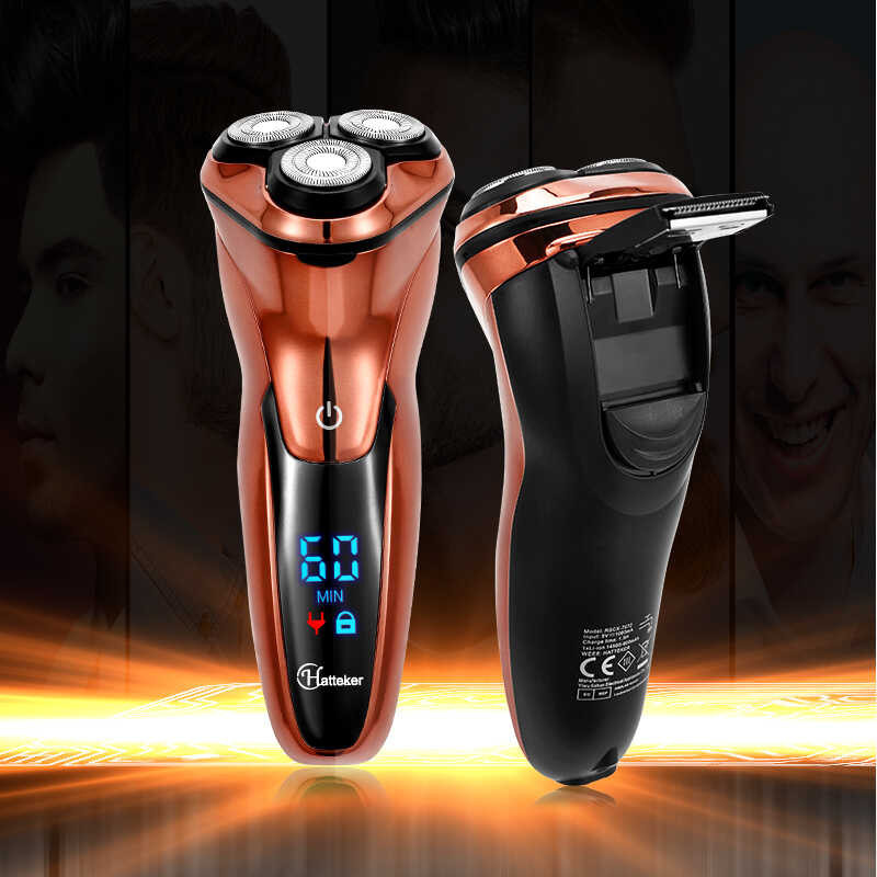 Jual Powerful Cordless LCD Shaver 3D Floating Wet Dry Beard Electric ...