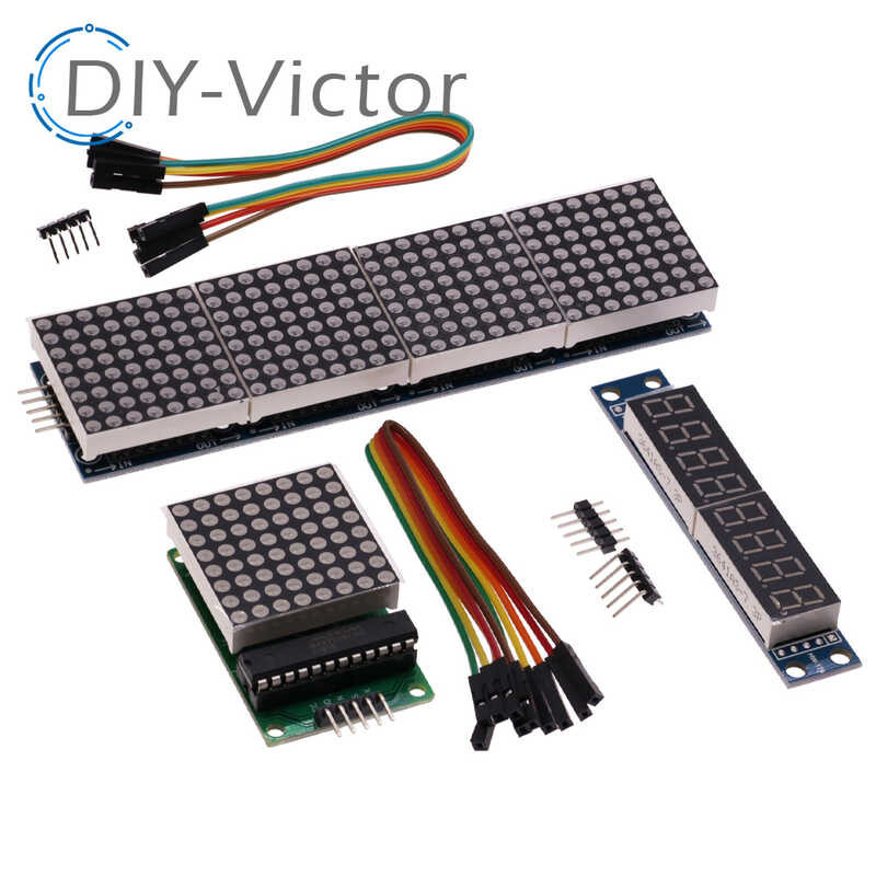 Jual LED Microcontroller MAX7219 4 Dalam satu paparan dengan 5P Line ...