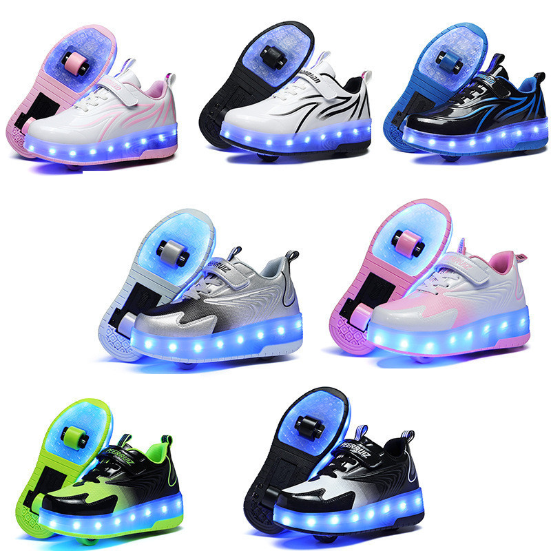 Jual Sepatu berjalan untuk anak-anak dengan lampu otomatis, skate roda