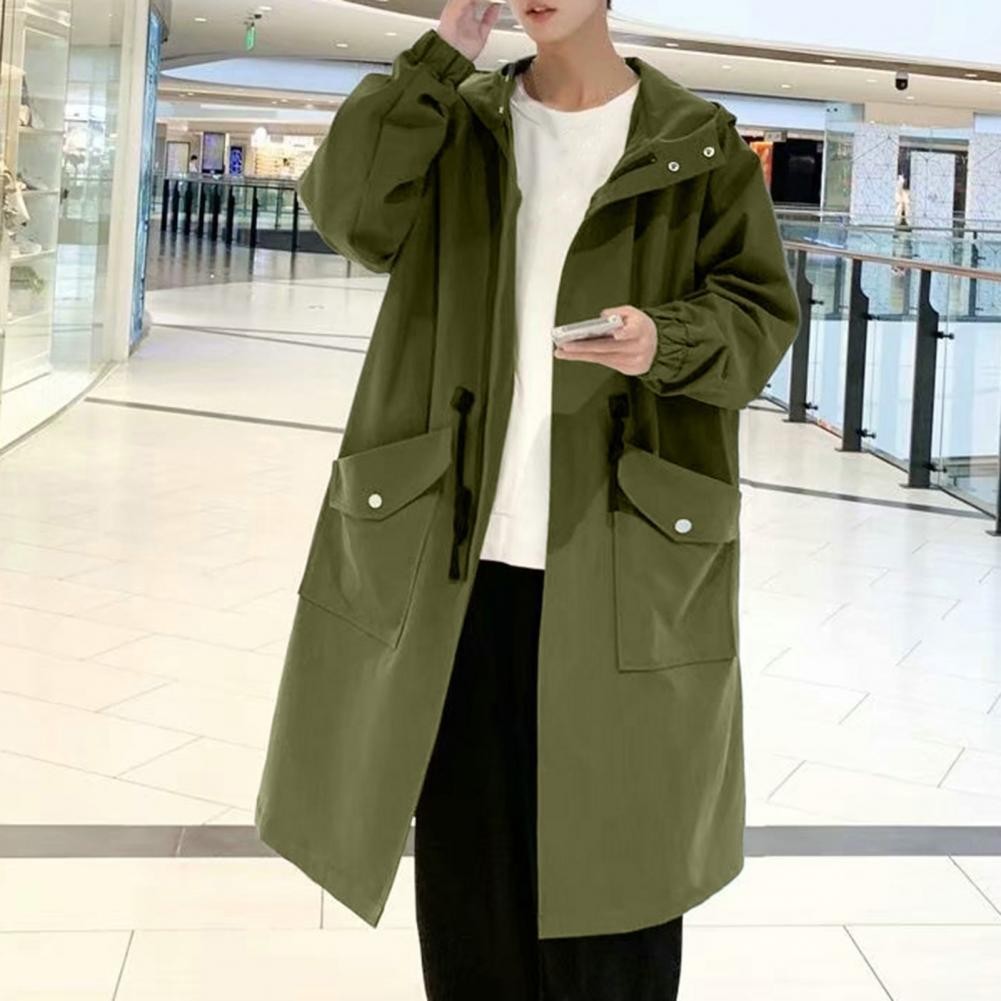 Hooded long trench coat