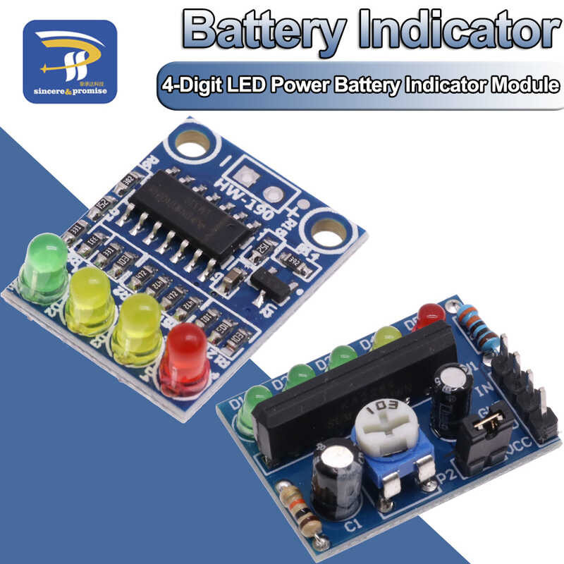 Jual LED 4 Segment Power Battery Indicator level Audio Module 4-Digit ...