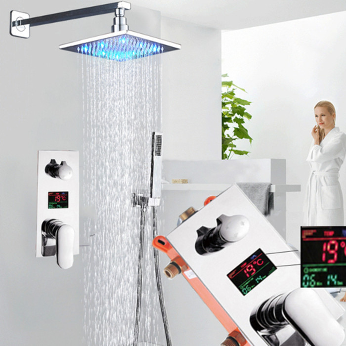 Jual Pencampuran Cahaya LED Terpasang Dinding Set Single Handle ...