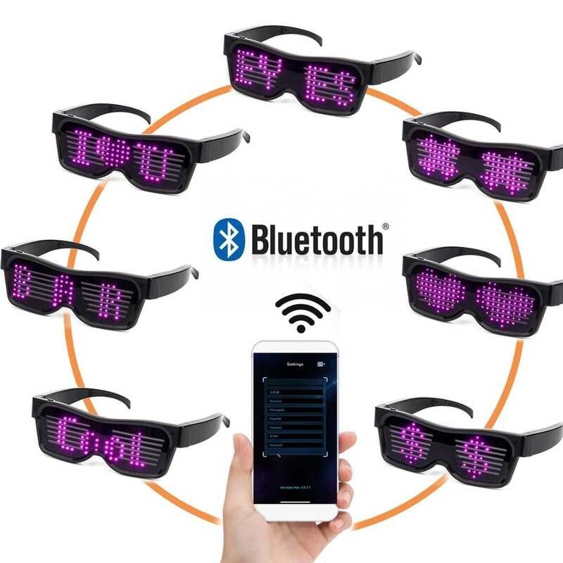 Jual Bluetooth APP Pink Control LED Glasses for Flashing - Display ...