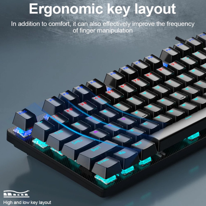 Jual AULA S2022 Keyboard Gaming Mechanical RGB Blue/Red Switch 104/105 ...