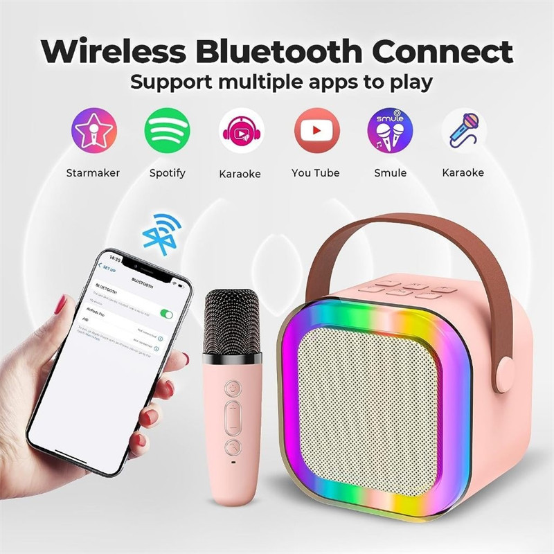 Jual Karaoke Mini Speaker Bluetooth Speaker Wireless With MIC Kualitas ...