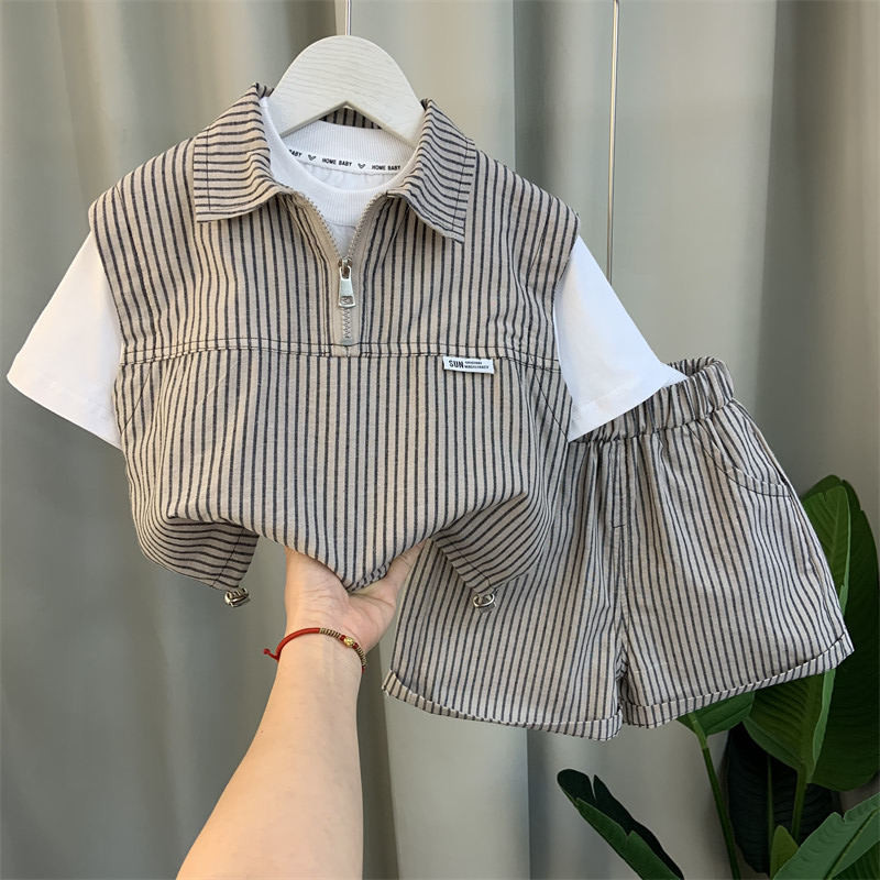 Jual Setelan Anak Laki-laki Keren dan Tampan 2024 Baju Musim Panas Bayi