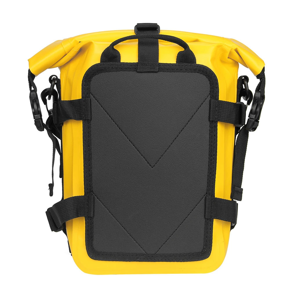 Daniel Smart Motorcycle Leather Crash Bar Bag Left And Right Side Saddlebag Guard Bag With Water Bottle Holder Snap Closure - View #3