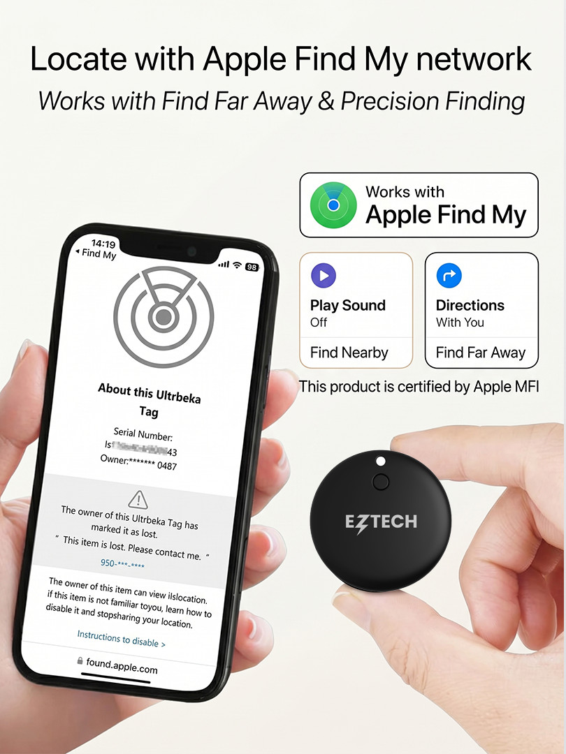 Jual EZTECH MALL Waterproof IP65 Smart Tag M1 GPS Locator Bluetooth iOS ...