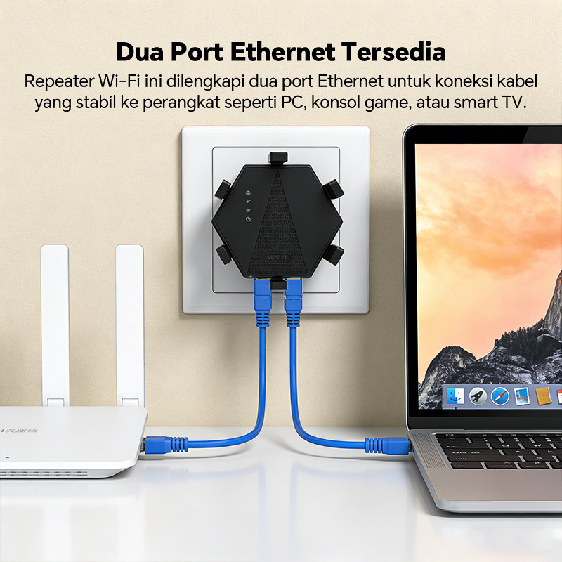 Jual ALAM Penguat Sinyal WiFi 1800Mbps Dual Band 2.4G/5G WiFi Repeater ...