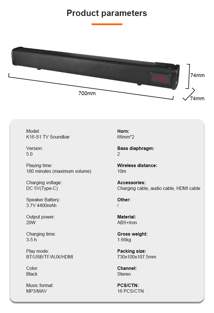 Jual KISONLI K16_S1 Speaker Bluetooth Portable TV Soundbar HDMI Support ...