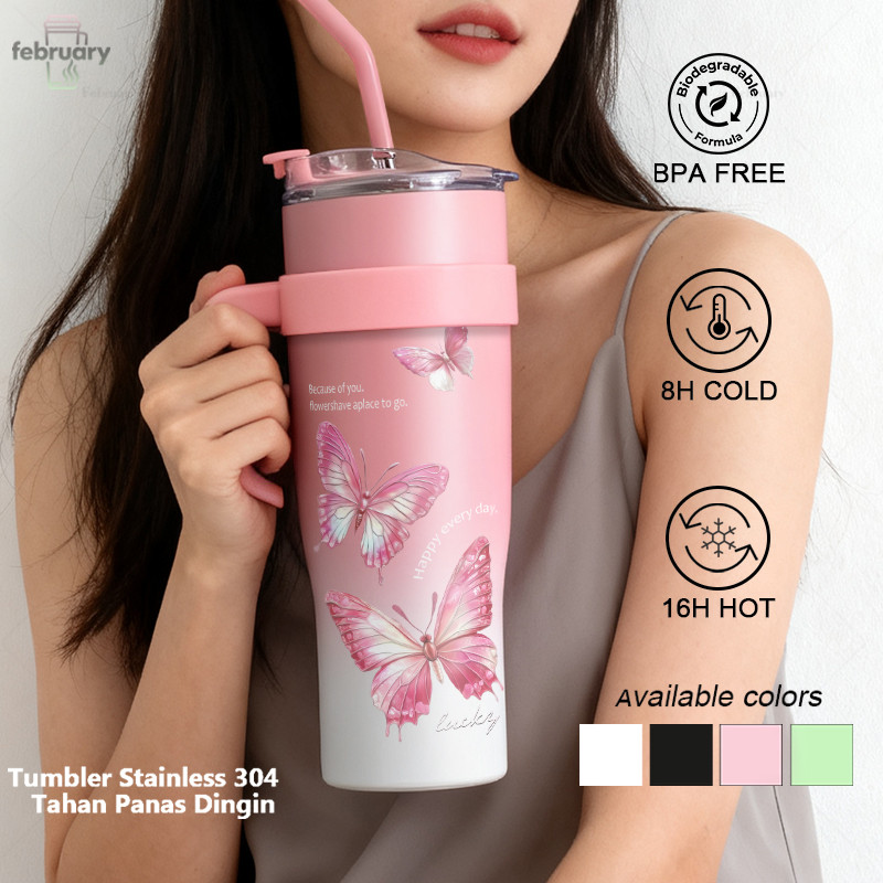 Jual Viral Tumbler 1 liter stainless aesthetic cute tumbler pink besar ...