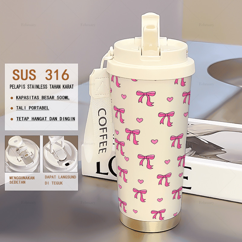 Jual Tumbler stainless 316 sus 500ML tumbler aesthetic viral lucu ...