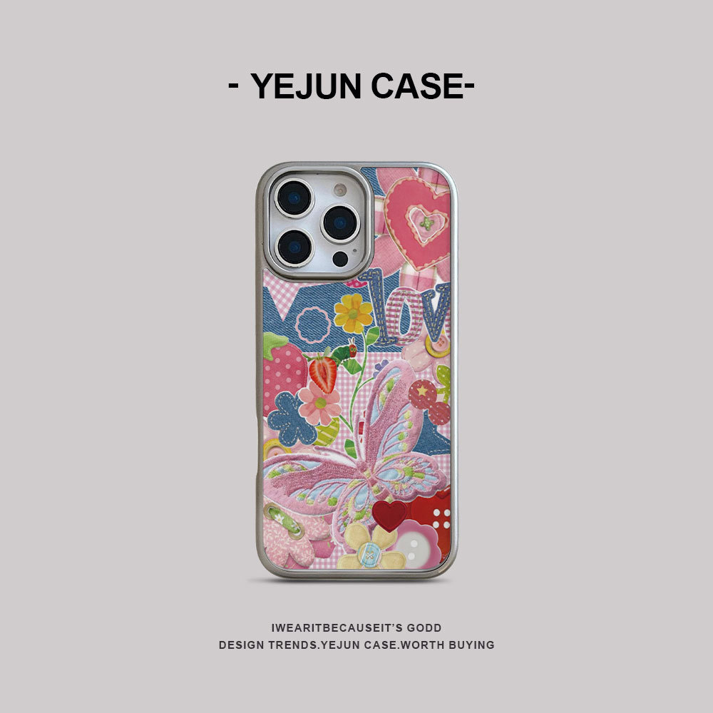 Jual YEJUN mobile phone case Pink Sweet Heart Flower Butterfly suitable ...