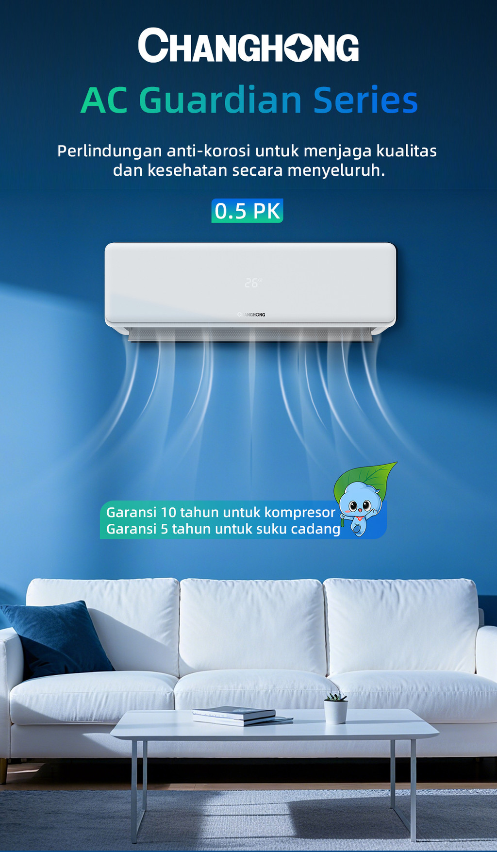 Jual NEW PRODUCT CHANGHONG AC 1/2 PK GUARDIAN SERIES STANDARD CHOL ...